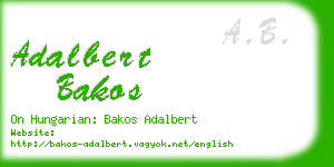 adalbert bakos business card